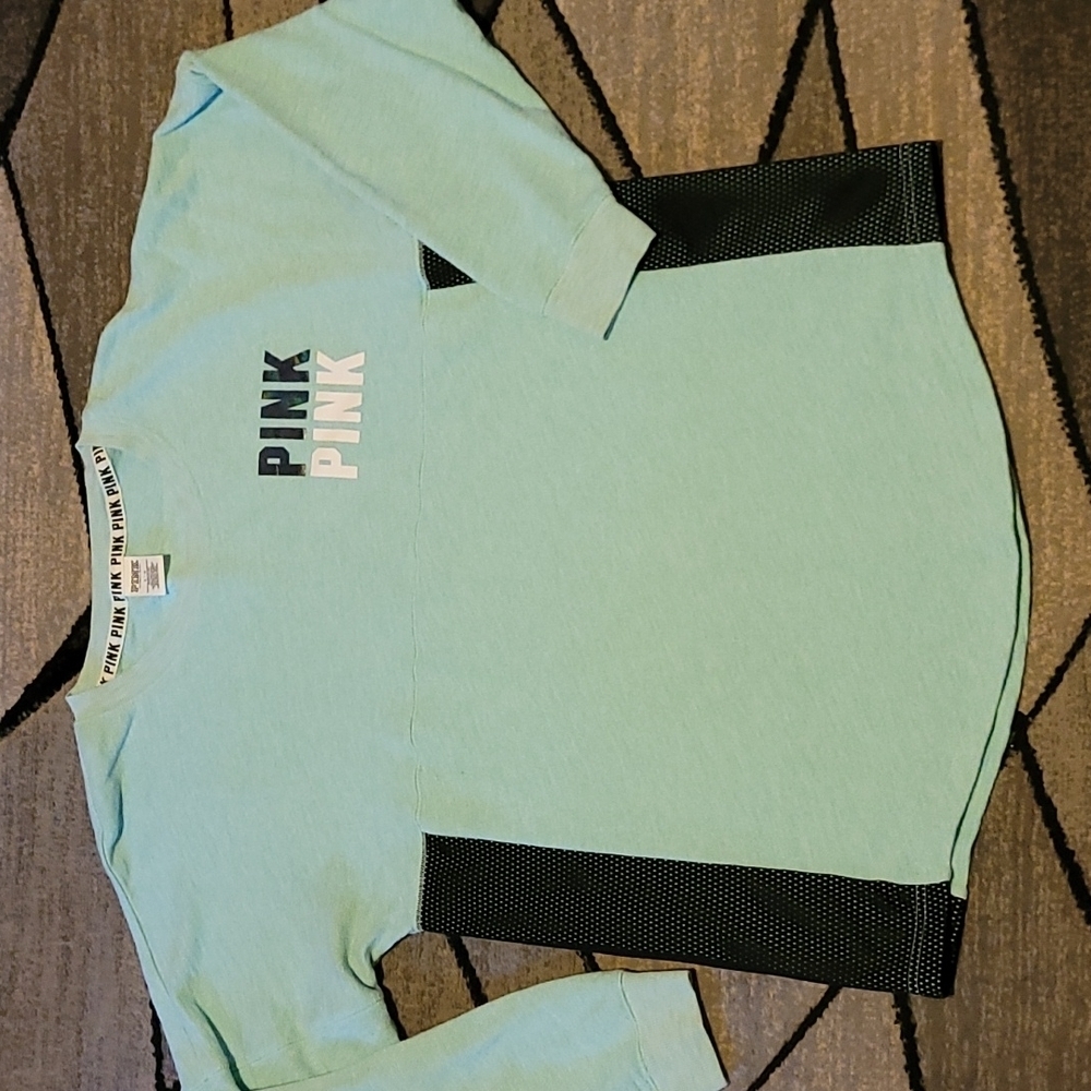 VS PINK 2015 Shine Logo Mesh Crew Shirt PRICE FIRM